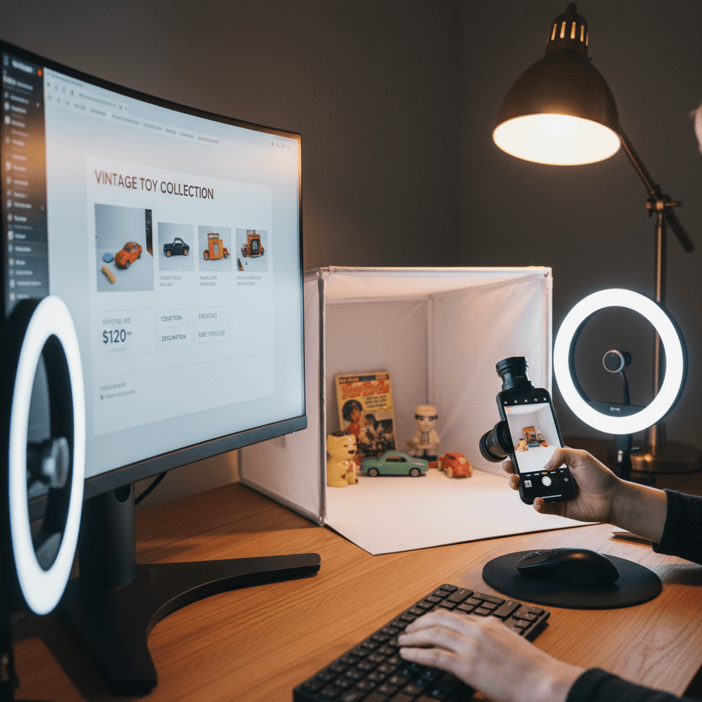 Professional photography and online auction listing setup